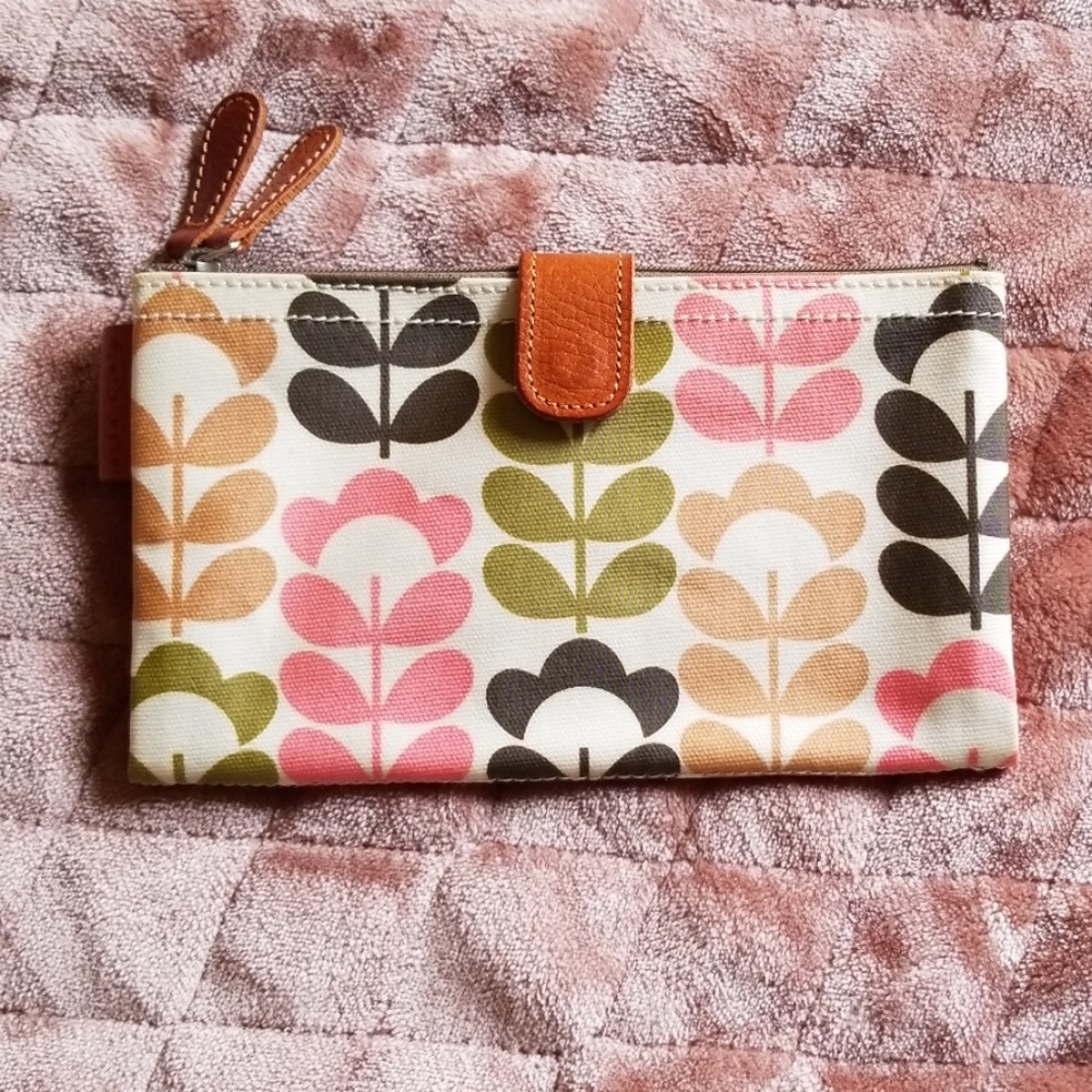 Orla Kiely  Sweetpea print double zip pouch